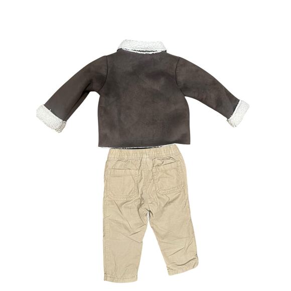 Baby Boy  Winter Bundle Set Gap Oshkosh Jacket Lined Khaki Pants 12-18 months - Picture 3 of 6